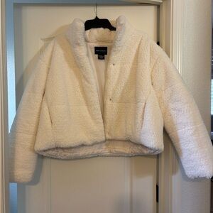 Max Studio White Teddy Jacket